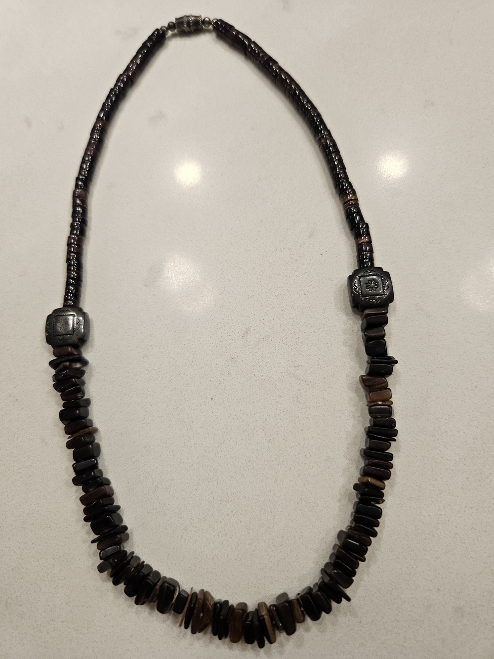 Brown Stone Chip Bead Necklace